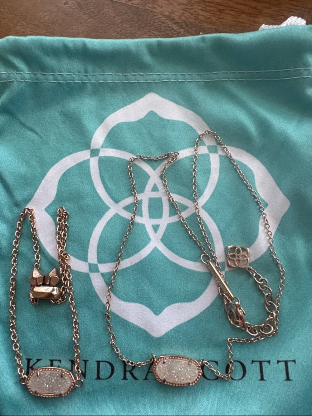 Kendra Scott Rose Gold Druzy Necklace and Bracelet - Picture 4 of 6